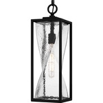 Zarah Pendant - Matte Black / Clear Hammered
