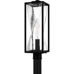Zarah Outdoor Post Light - Matte Black / Clear Hammered