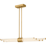 Talbott Linear Chandelier - Brushed Gold / Clear Ribbed