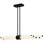 Talbott Linear Chandelier - Matte Black / Clear Ribbed