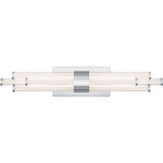 Talbott Color-Select Bathroom Vanity Light - Polished Chrome / Clear Ribbed