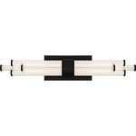 Talbott Color-Select Bathroom Vanity Light - Matte Black / Clear Ribbed