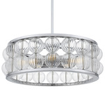Terrarock Pendant - Polished Chrome / Clear Ribbed