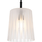 Gray Pendant - Matte Black / Sandblasted Glass