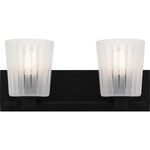 Gray Bathroom Vanity Light - Matte Black / Sandblasted Glass