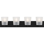 Gray Bathroom Vanity Light - Matte Black / Sandblasted Glass