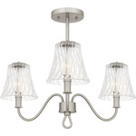 McKinney Semi Flush Ceiling Light - Brushed Nickel / Clear Swirl