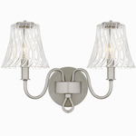 McKinney Bathroom Vanity Light - Brushed Nickel / Clear Swirl