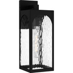 Dallington Outdoor Wall Light - Matte Black / Clear Water