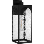 Dallington Outdoor Wall Light - Matte Black / Clear Water