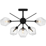 Salvador Semi Flush Ceiling Light - Earth Black / Clear