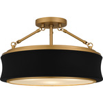 Dylan Semi Flush Ceiling Light - Matte Black / Gold