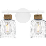 Baltic Bathroom Vanity Light - Matte White / Clear Water