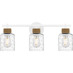Baltic Bathroom Vanity Light - Matte White / Clear Water