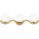 Spherical Bathroom Vanity Light - Aged Brass / White