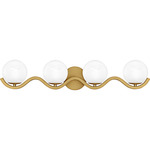 Spherical Bathroom Vanity Light - Aged Brass / White