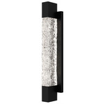 Solace Outdoor Wall Sconce - Matte Black / Clear Textured Glass