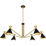 Arden Chandelier - Matte Black / Gold