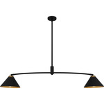 Alscott Linear Chandelier - Matte Black / Gold