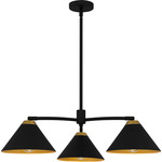Alscott Chandelier - Matte Black / Gold
