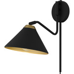 Alscott Wall Sconce - Matte Black / Gold