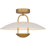 Bingham Semi Flush Ceiling Light - Gold / White