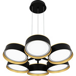 Byrnes Chandelier - Matte Black / Gold
