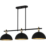 Cleo Linear Chandelier - Matte Black / Gold
