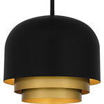 Frankie Pendant - Matte Black / Matte Black / Gold