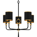 Lockery Chandelier - Matte Black / Black / Gold