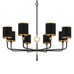 Lockery Chandelier - Matte Black / Black / Gold