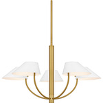 Penley Chandelier - Brushed Gold / White