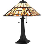 Kaylor 2-Light Table Lamp - Matte Black / Multicolor