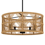 Axford Pendant - Matte Black / Natural Rope