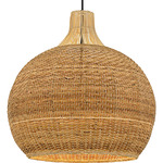 Sycamore Pendant - Matte Black / Rattan