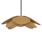 Willa Pendant - Matte Black / Rattan