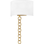Baynes Wall Sconce - Brushed Gold / White