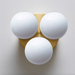 Dot 3X Wall / Ceiling Light - Brushed Brass / White