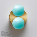 Dot 2X Wall / Ceiling Light - Brushed Brass / Celadon