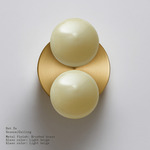 Dot 2X Wall / Ceiling Light - Brushed Brass / Light Beige