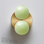Dot 2X Wall / Ceiling Light - Brushed Brass / Linden Tree Green