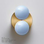 Dot 2X Wall / Ceiling Light - Brushed Brass / Oyster