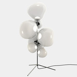 Melt Chandelier LED Floor Lamp - Silver / Opal / Silver