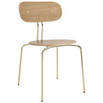 Curious Dining Chair - Brass / Light Oak