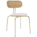 Curious Dining Chair - Brass / Teddy White