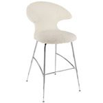 Time Flies Stool - Chrome / Teddy White