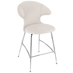 Time Flies Stool - Chrome / White Sands