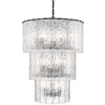 Glacier Tiered Chandelier - Matte Black / Clear