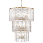 Glacier Tiered Chandelier - Modern Gold / Clear