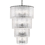 Glacier Tiered Chandelier - Matte Black / Clear